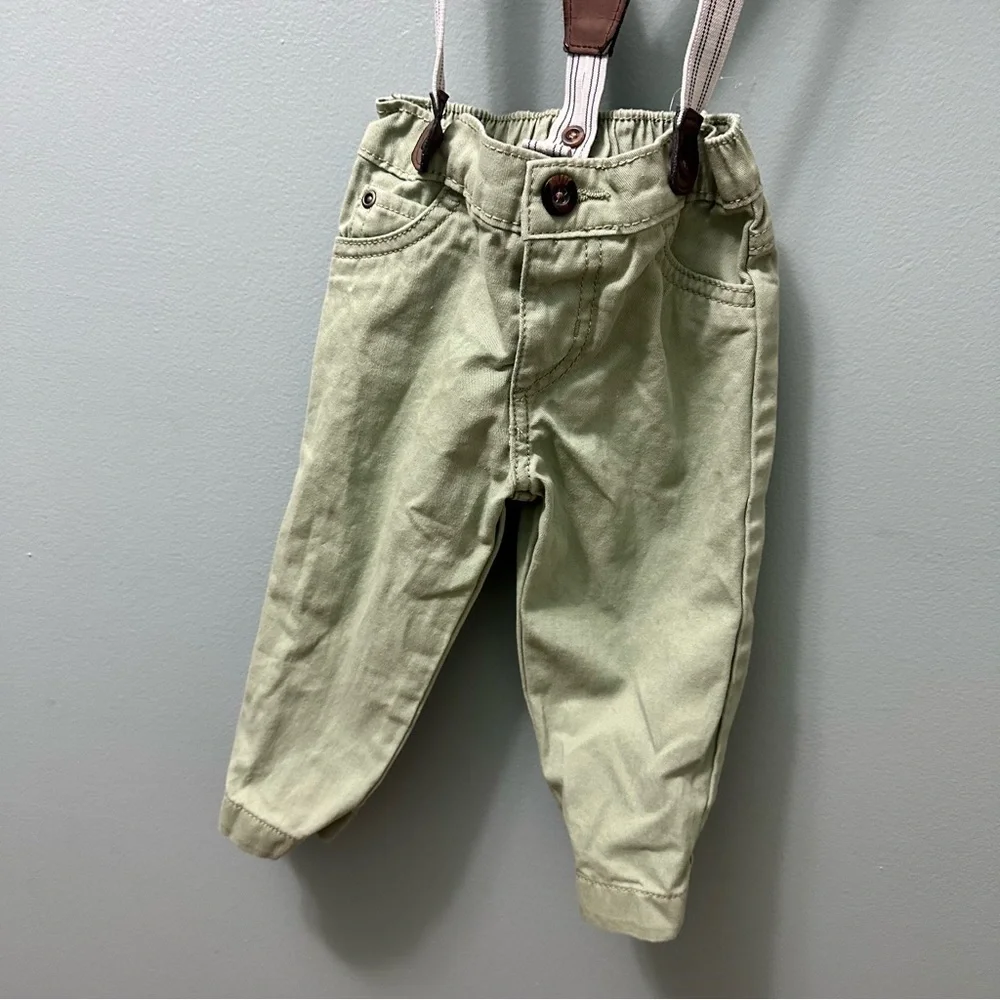 Carter's Child of Mine Baby Boy and Pant Outfit overalls suspenders 12 months